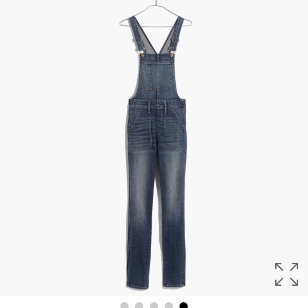 Madewell Indigo Skinny Overalls in Cedarburg Wash